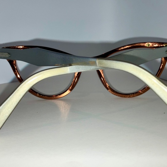 Suron Strawberry Blonde Vintage Cat Eye Rhinestone Eyeglass Frame Never Worn main image 4
